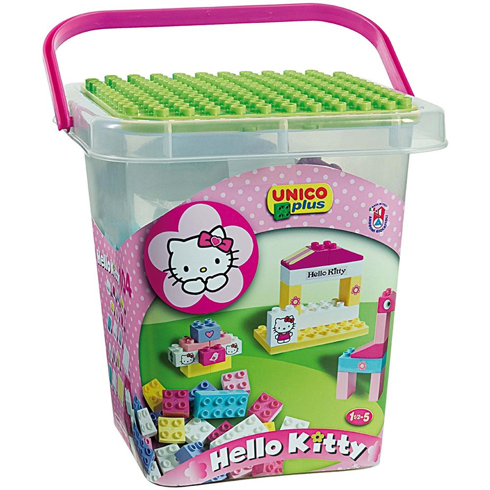Unico Plus - Costruzioni - Hello Kitty - Secchio Grande 104 Pz - Foto 1