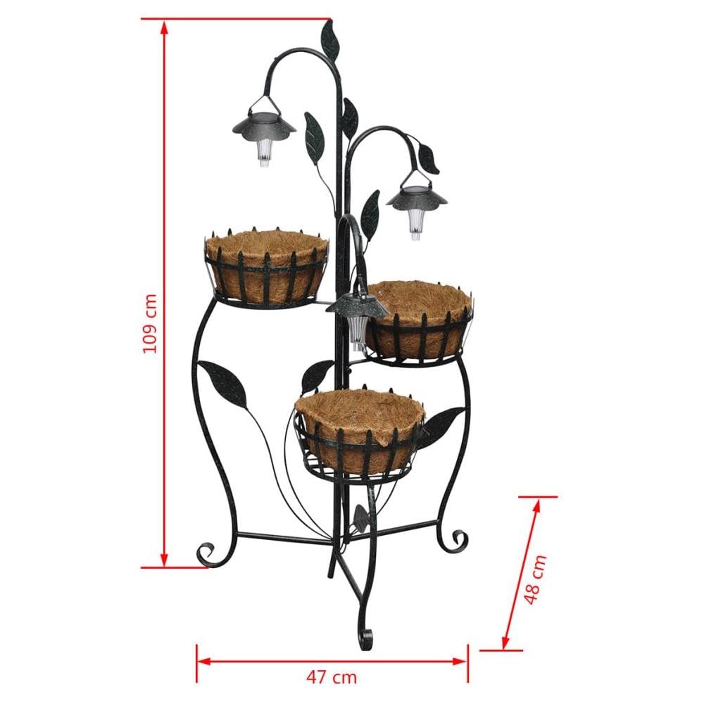 Fioriere Partavasi Supporto In Ferro Battuto E Lampade Led S - Foto 6