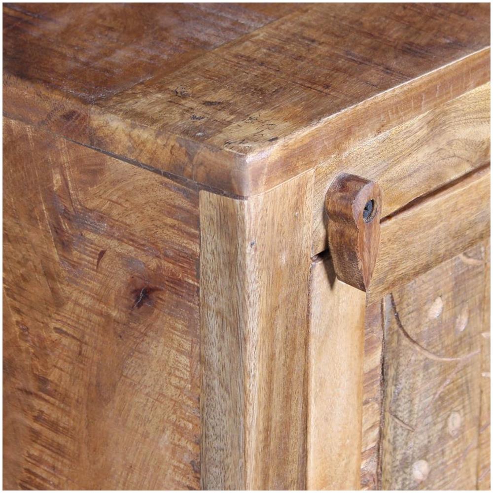 Armadio Vanity Specchiera 2 Armadietti Legno Massello di Mango - Foto 2