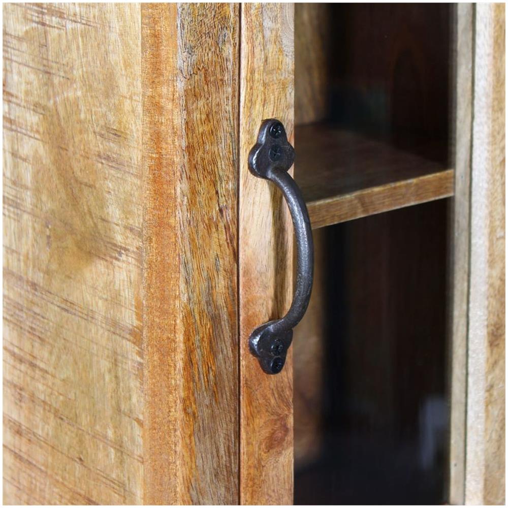 Armadio Vanity Specchiera 2 Armadietti Legno Massello di Mango - Foto 3