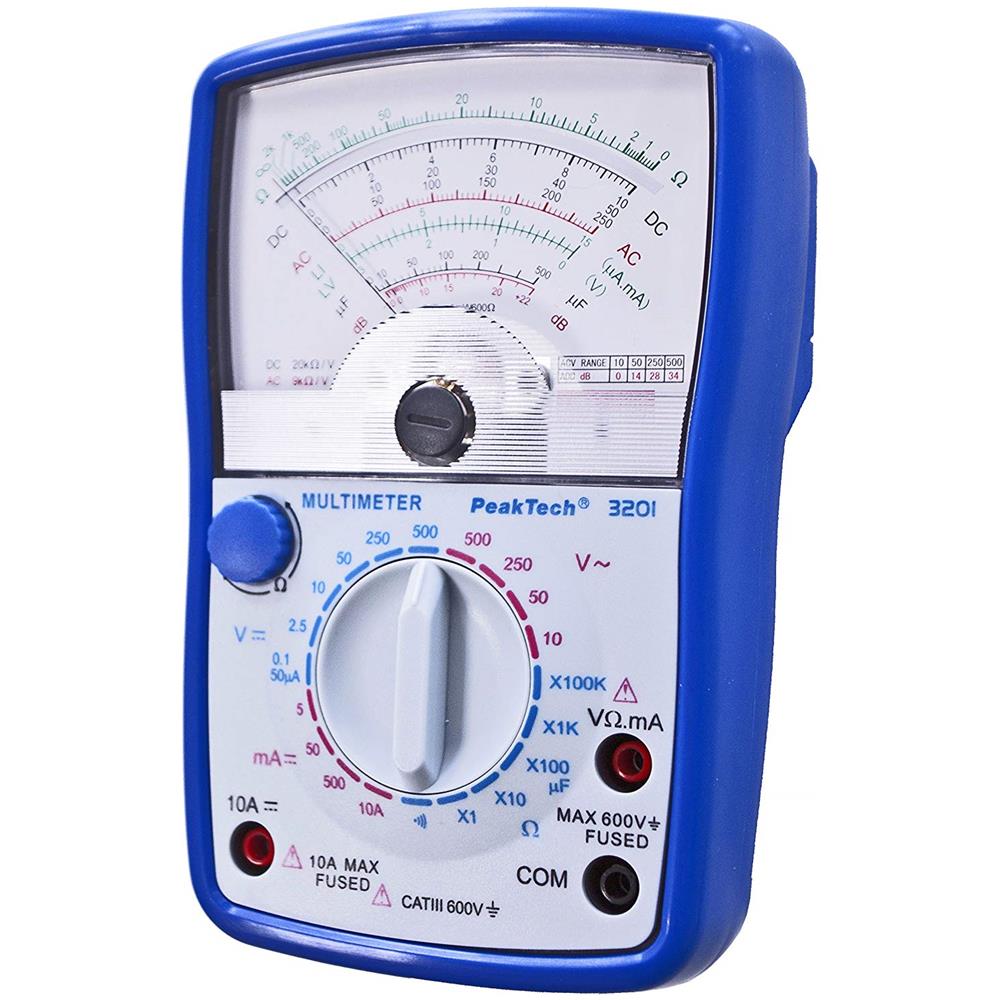 Peak Tech Analogico Multimetro; Cat Iii 600â v; Voltmetro Amperometro 10â a Dc; 500â v Ac / dc; Ohm Metri; Tester, 1â pezzo, P 3201 - Foto 2