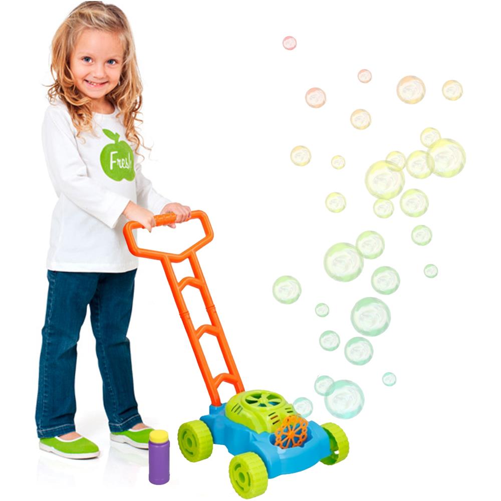 Macchina Per Bolle Di Sapone Bambini A Batteria Con Manico Ruote E Contenitore - Foto 1