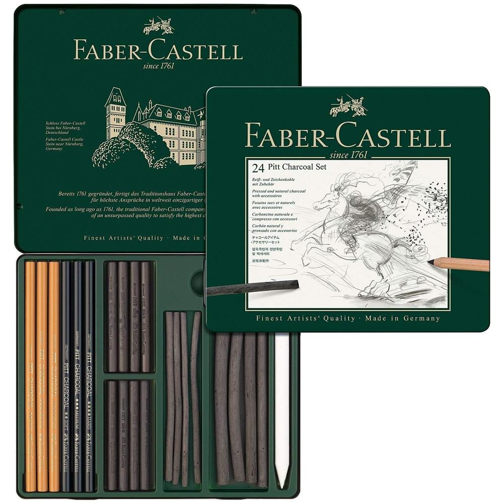 Faber Castell 112978 - Set Di 24 Elementi Matite E Carboncini Per Tecnica A Carboncino Per Artisti - Foto 1