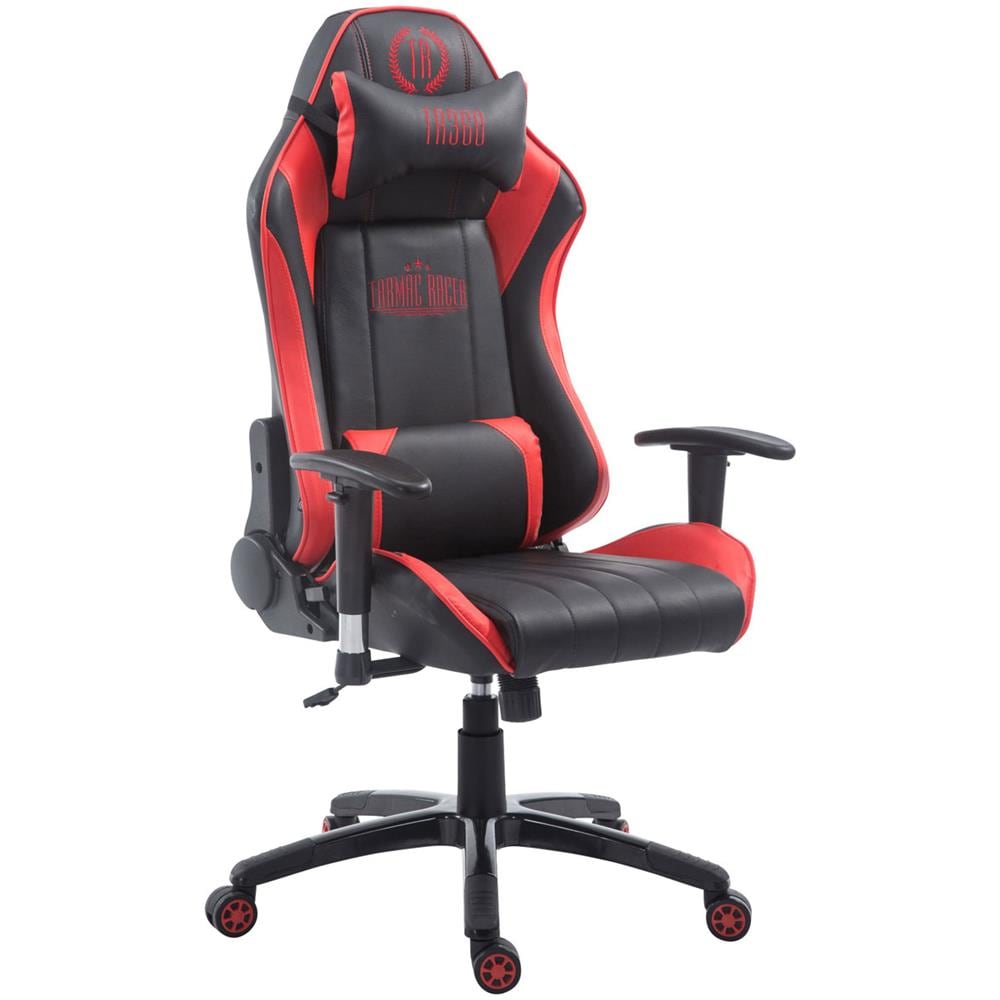 Sedia Ufficio Racing Shift XL in Similpelle I Poltrona Pc Gaming Carico Max 150 kg I Poltrona Set-Up Gamer Doppio Cuscino Nero Rosso Senza Poggiapiedi - Foto 2