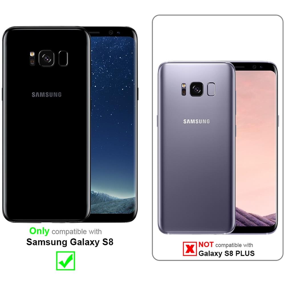 Custodia Compatibile Con Samsung Galaxy S8 In Grigio Betulla - Coperchio Protettivo 2 In 1 Con Bordo In Silicone Tpu E Retro In Vetro Acrilico - Foto 2