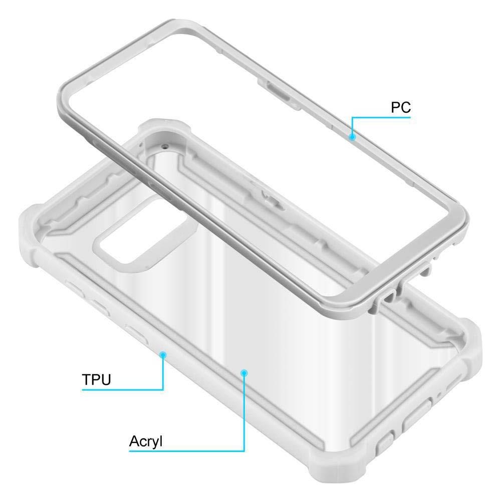 Custodia Compatibile Con Samsung Galaxy S8 In Grigio Betulla - Coperchio Protettivo 2 In 1 Con Bordo In Silicone Tpu E Retro In Vetro Acrilico - Foto 8