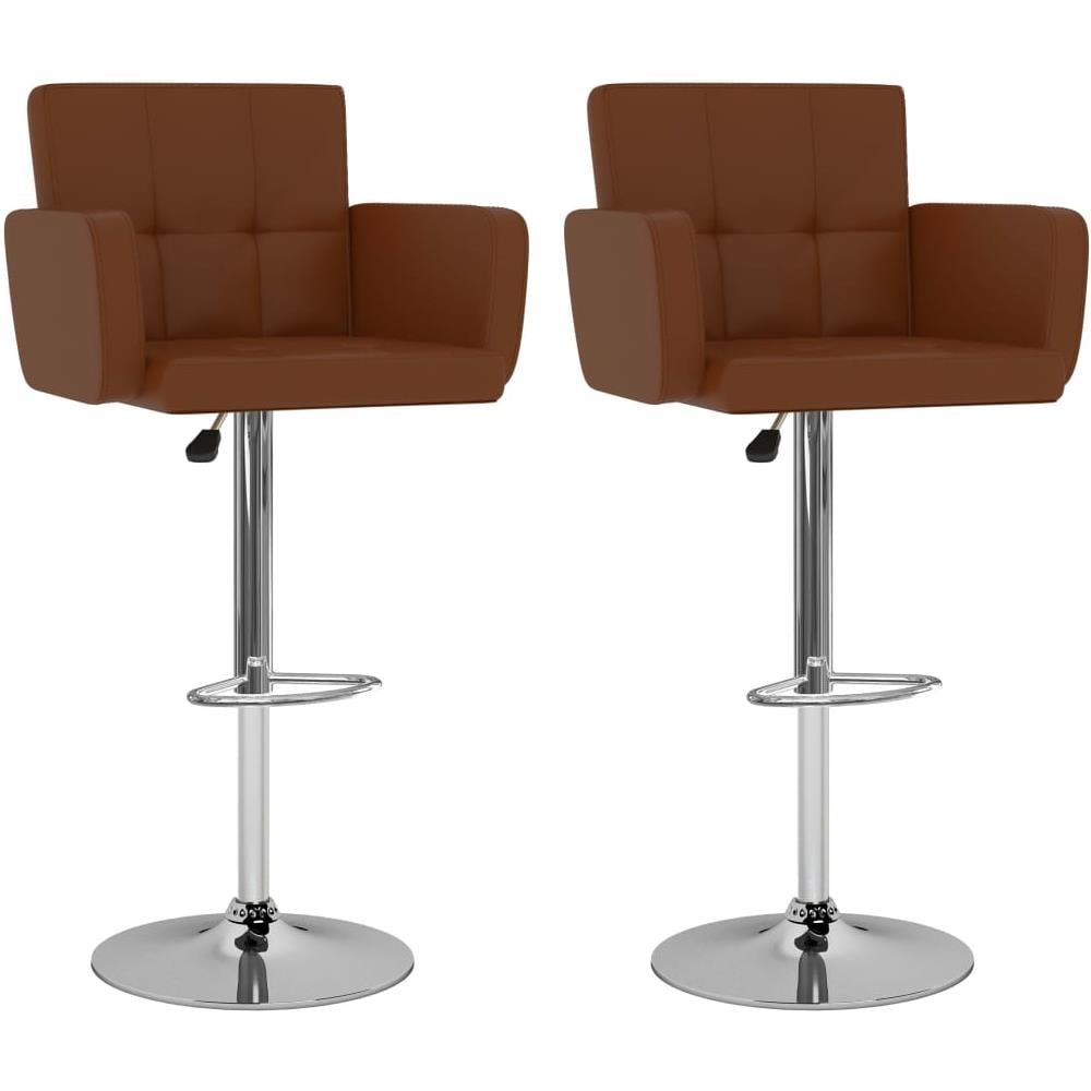 Sgabelli da Bar 2 pz Marroni in Similpelle - Foto 1