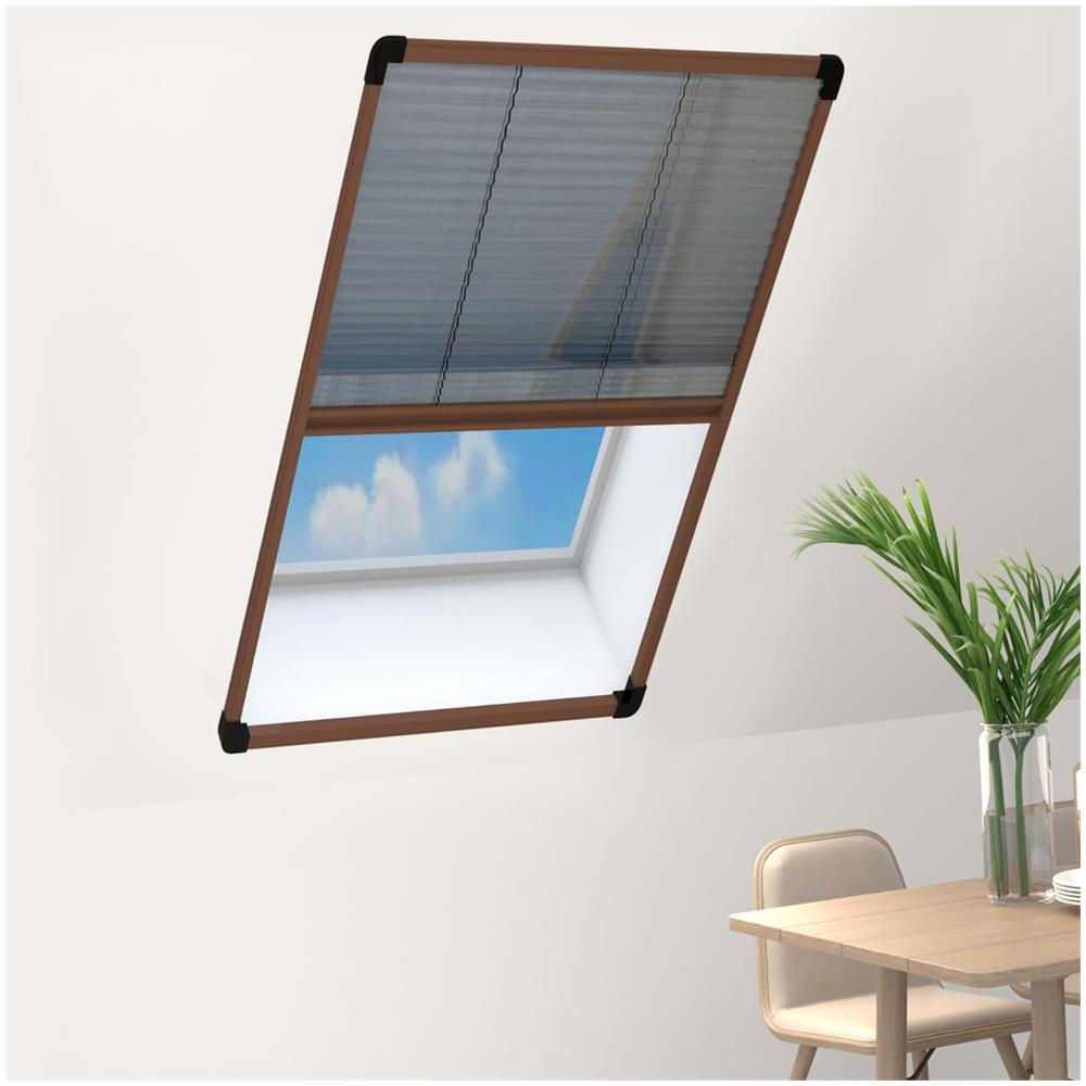Zanzariera Plissettata Finestre In Alluminio Marrone 80x160 Cm - Foto 1