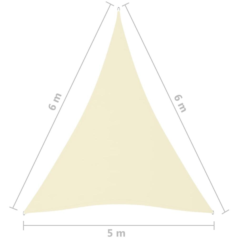 Parasole a Vela Oxford Triangolare 5x6x6 m Crema - Foto 6