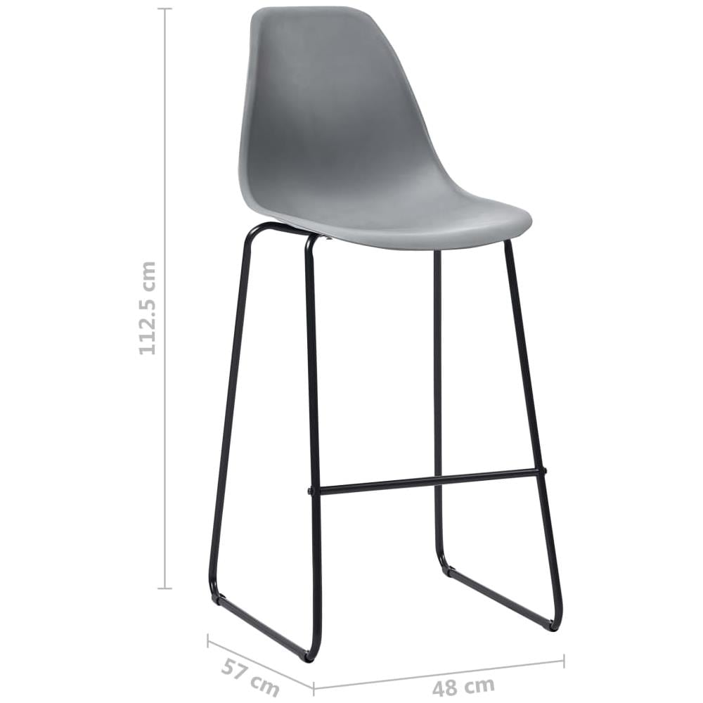 Sedie Da Bar 2 Pz Grigie In Plastica - Foto 14