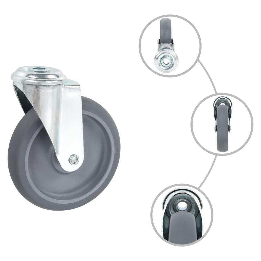 Ruote Girevoli con Foro per Bullone 12 pz 125 mm - Foto 2