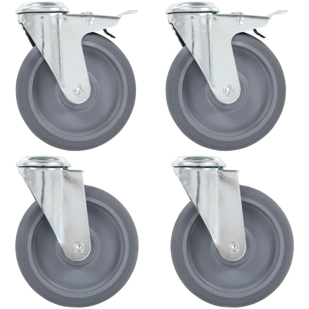 Ruote Girevoli con Foro per Bullone 12 pz 125 mm - Foto 1