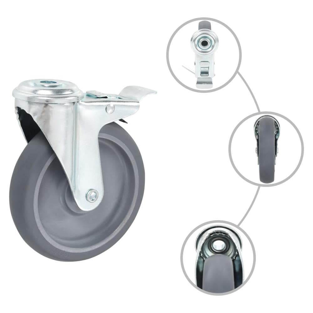 Ruote Girevoli con Foro per Bullone 12 pz 125 mm - Foto 3