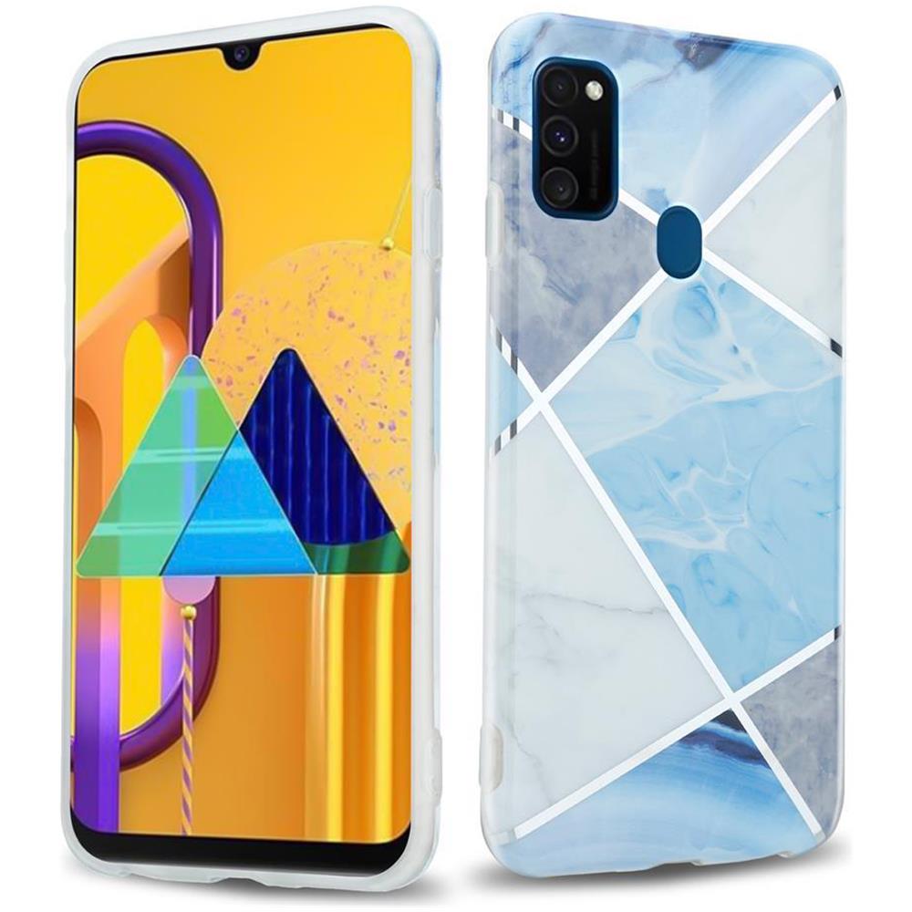 Custodia Compatibile Con Huawei P20 Lite In Marmo Grigio Bianco Blu No. 2 - Coperchio Protettivo In Silicone Tpu Con Motivo A Mosaico - Foto 1