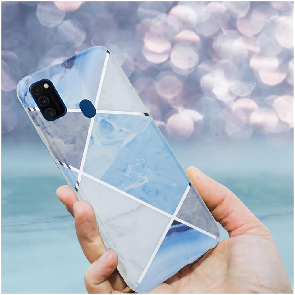 Custodia Compatibile Con Huawei P20 Lite In Marmo Grigio Bianco Blu No. 2 - Coperchio Protettivo In Silicone Tpu Con Motivo A Mosaico - Foto 8