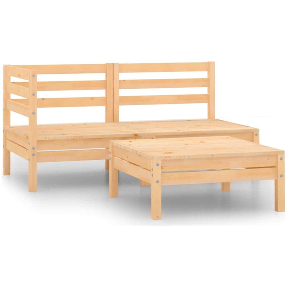 Set Salotto da Giardino 3 pz in Legno Massello di Pino - Foto 1
