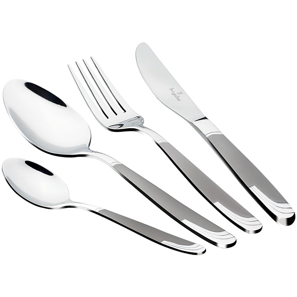 Matt-mirror Set Di Posate 24 Pezzi Acciaio Inox Finitura Lucida / Opaco, Per 6 Persone Inox - Foto 1