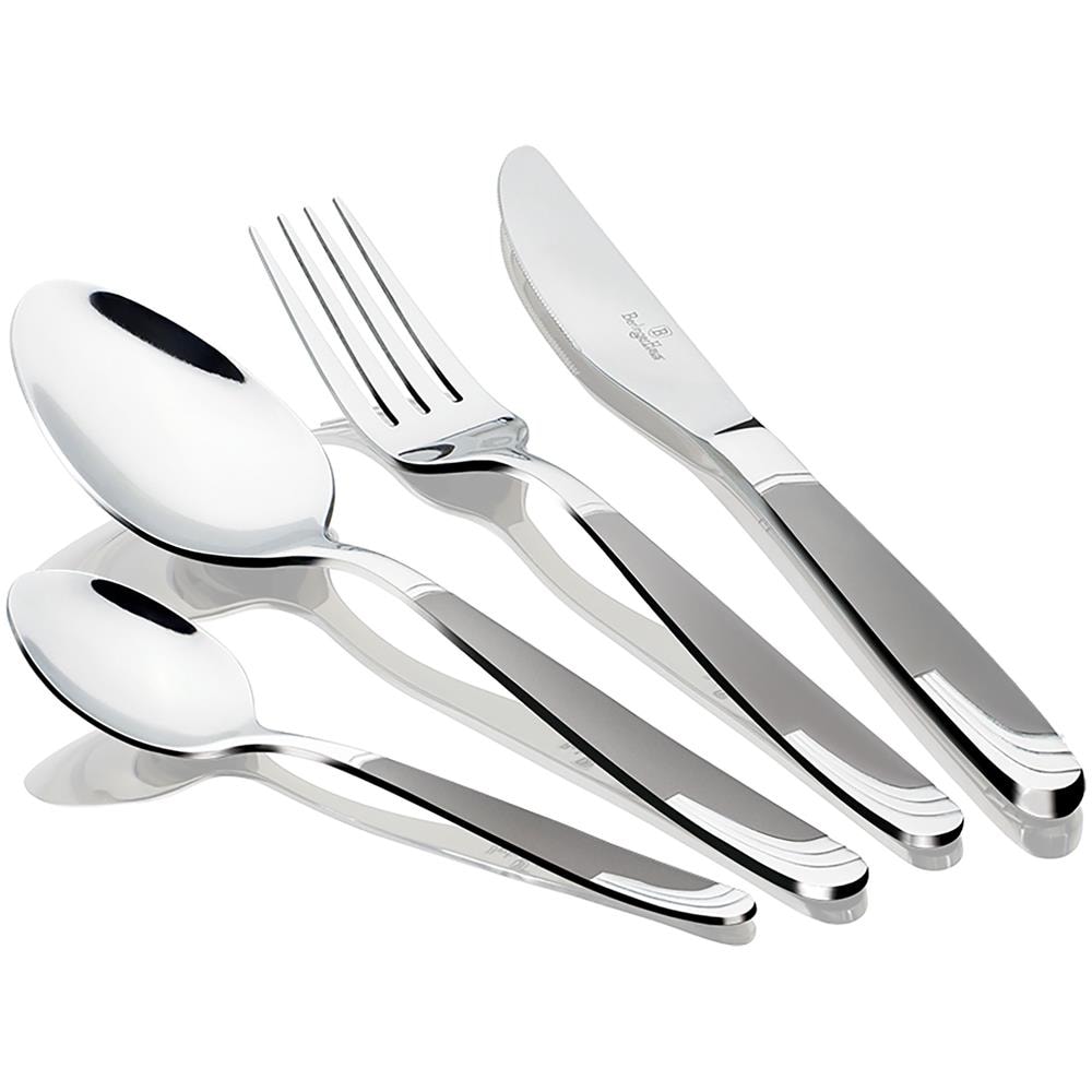 Matt-mirror Set Di Posate 24 Pezzi Acciaio Inox Finitura Lucida / Opaco, Per 6 Persone Inox - Foto 4