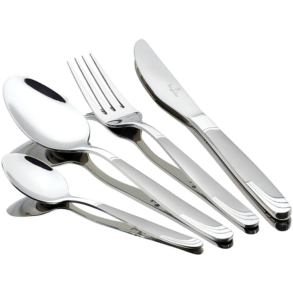 Matt-mirror Set Di Posate 24 Pezzi Acciaio Inox Finitura Lucida / Opaco, Per 6 Persone Inox - Foto 2