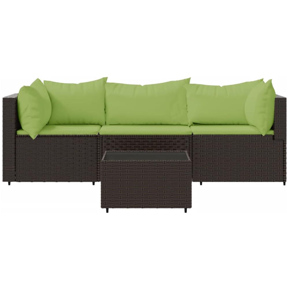 Set Mobili Da Giardino 4 Pz Con Cuscini In Polyrattan Marrone - Foto 3