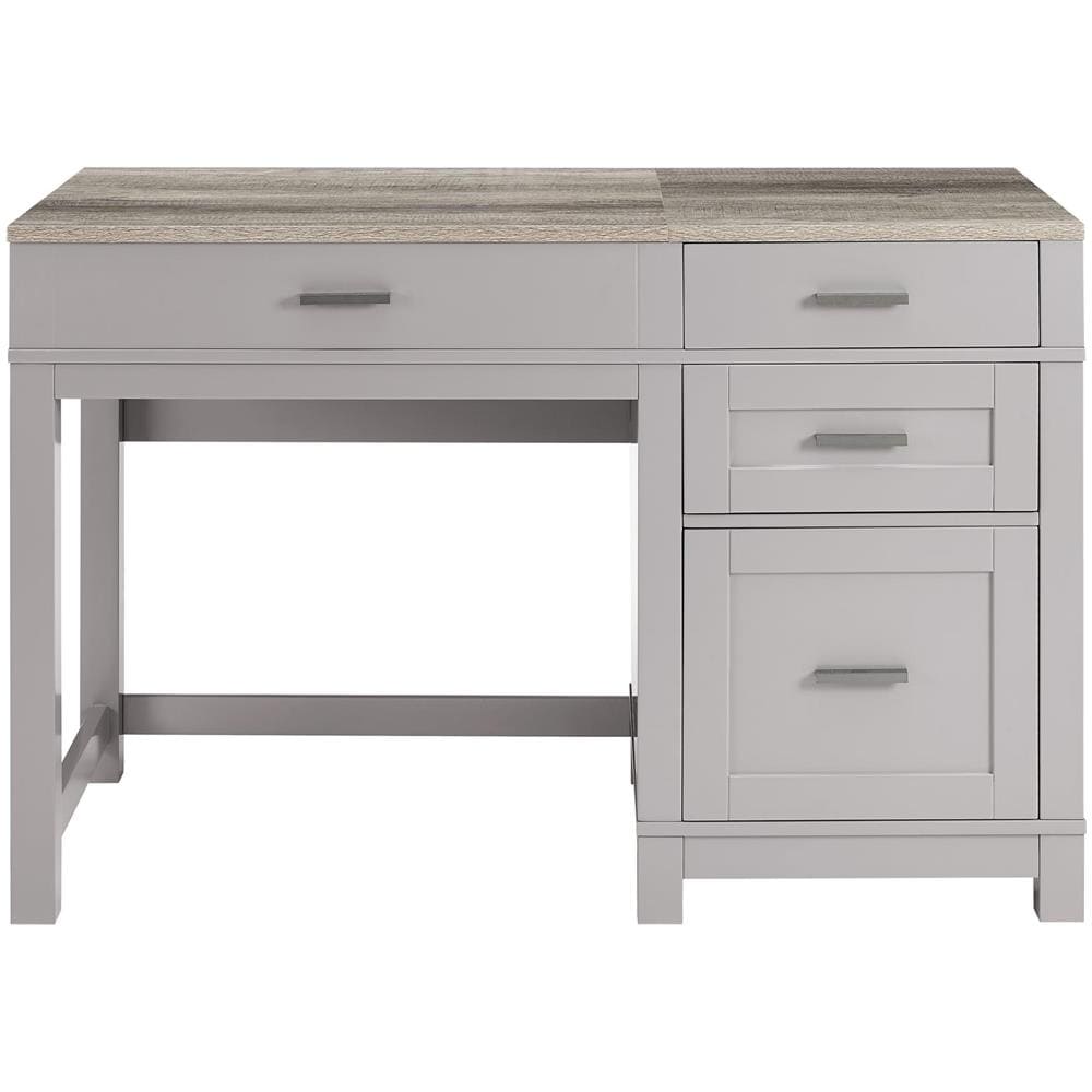 Carver Scrivania Per Computer Con Alzata In Mdf Grigio - Foto 2