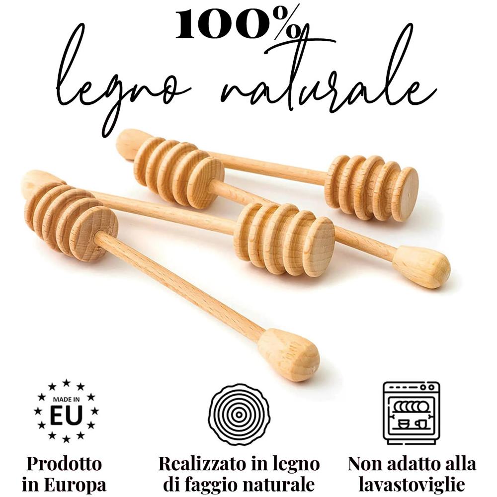 Set Di 4 Cucchiai Di Legno Per Il Miele - 15 Cm - Foto 1