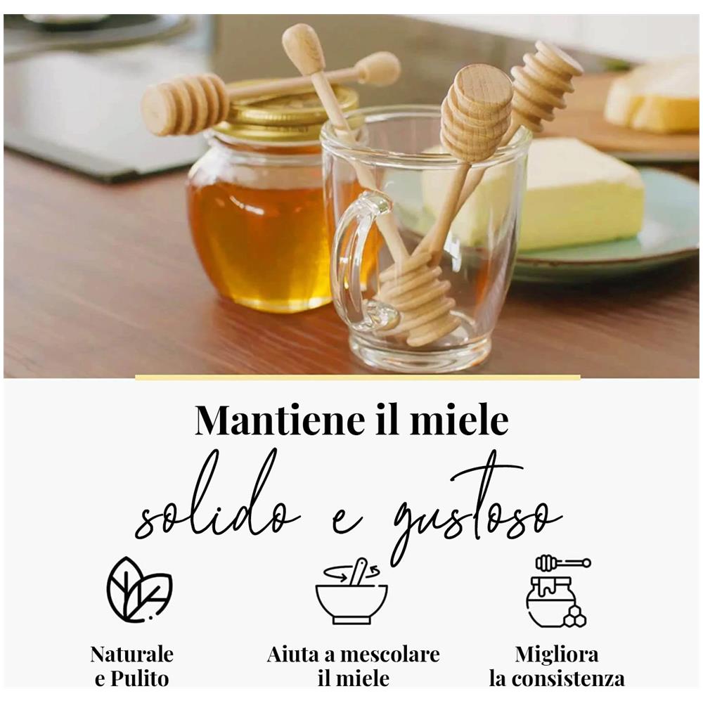 Set Di 4 Cucchiai Di Legno Per Il Miele - 15 Cm - Foto 2