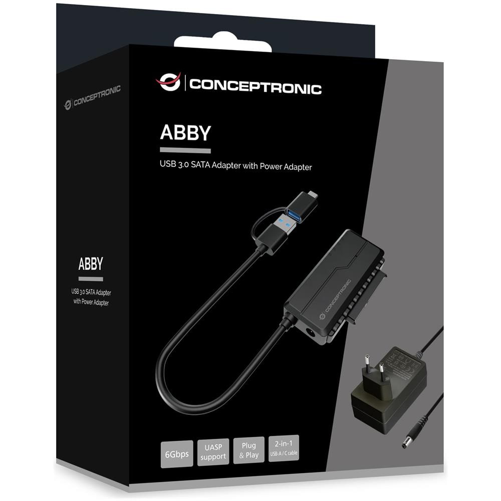 ABBY21B Adattatore Per Inversione Del Genere Dei Cavi USB Type-A SATA 22-pin Nero - Foto 5