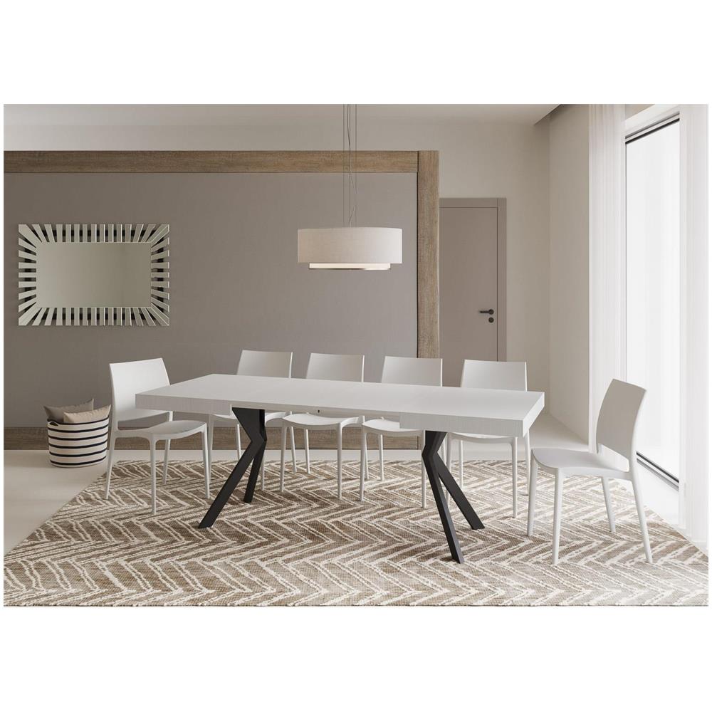 Tavolo allungabile 90x120/224 cm Dolcezza bianco frassino gambe antracite - Foto 4