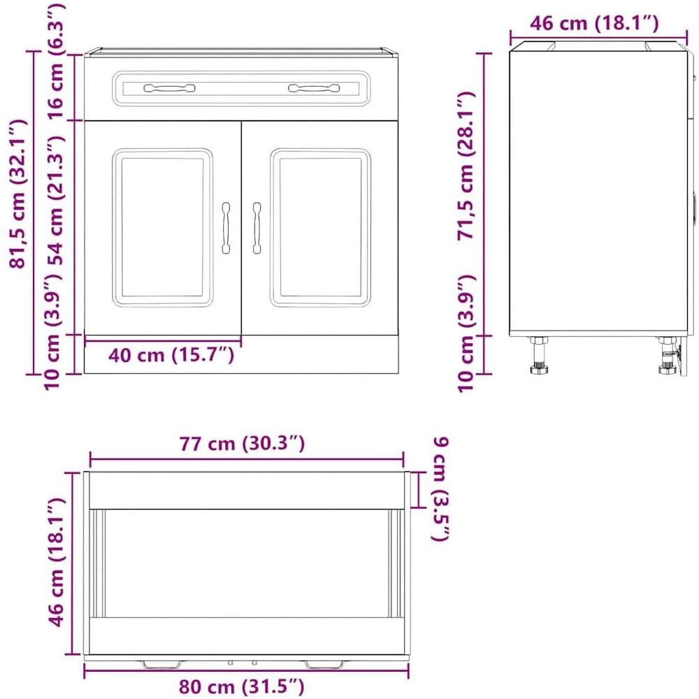 Base da Cucina Kalmar Bianco in Legno Multistrato - Foto 10