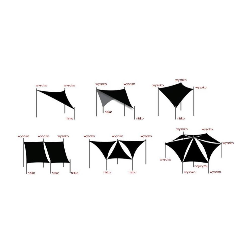 Vela ombreggiante impermeabile 3x3x3m Grigio scuro - Vela parasole da giardino - Foto 7