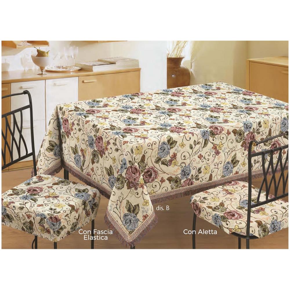 Copritavolo Salotto Cucina Gobelin Lavorazione Jacquard Modello Aurora 140x180 Dis. H - Foto 2