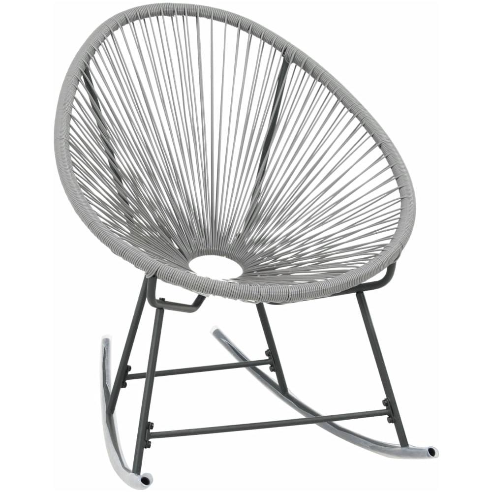 Sedia a Dondolo da Esterno Grigia in Polyrattan - Foto 2