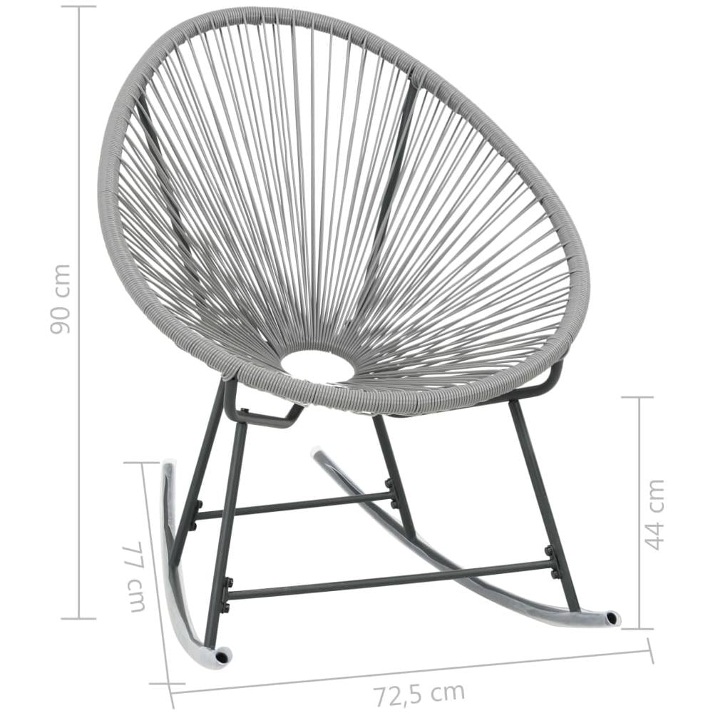 Sedia a Dondolo da Esterno Grigia in Polyrattan - Foto 7