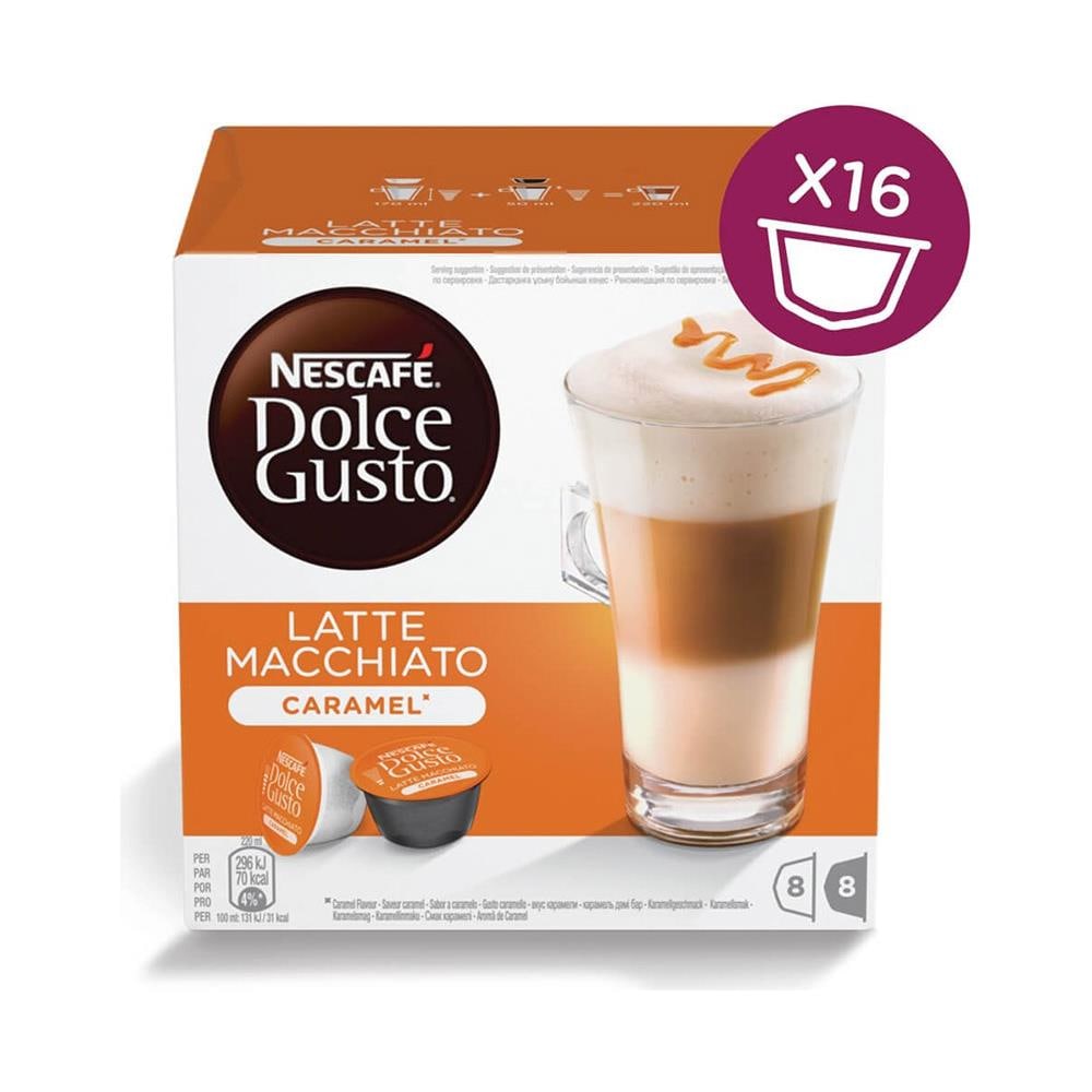 Nescafé Capsule Dolce Gusto, Aroma Macchiato Caramel - Conf. 16 Capsule - Foto 1
