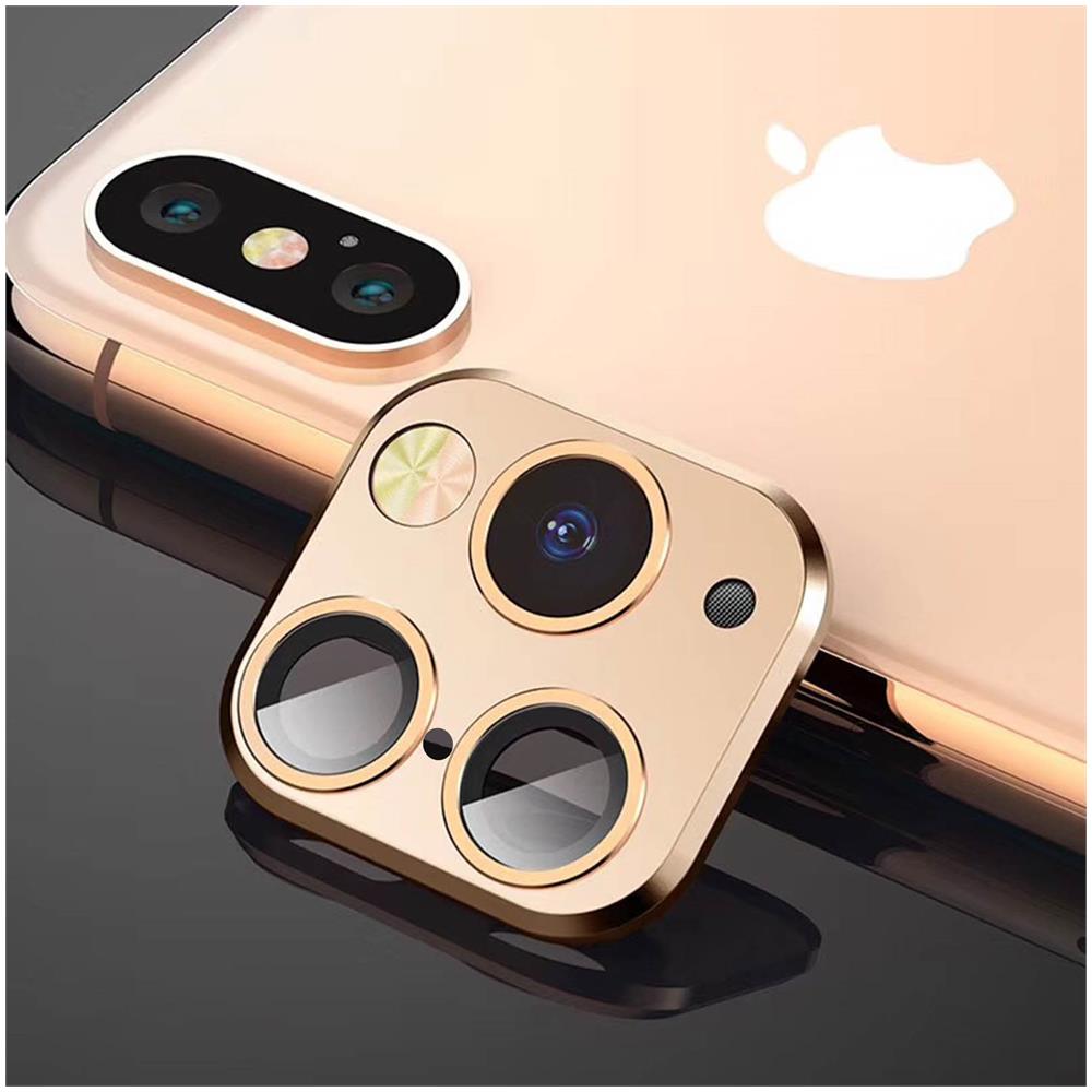 Lente Fotocamera Finta Iphone 11 Pro Oro Lente Adesiva - Foto 2