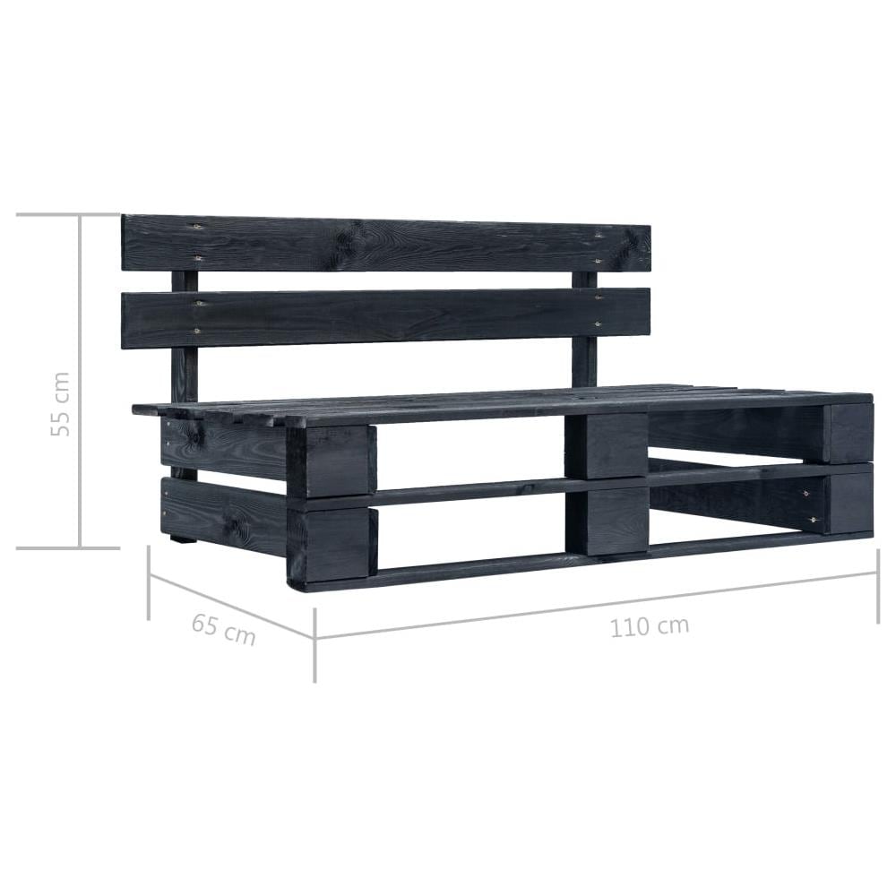 Panca Da Giardino Con Pallet In Legno Nera - Foto 5