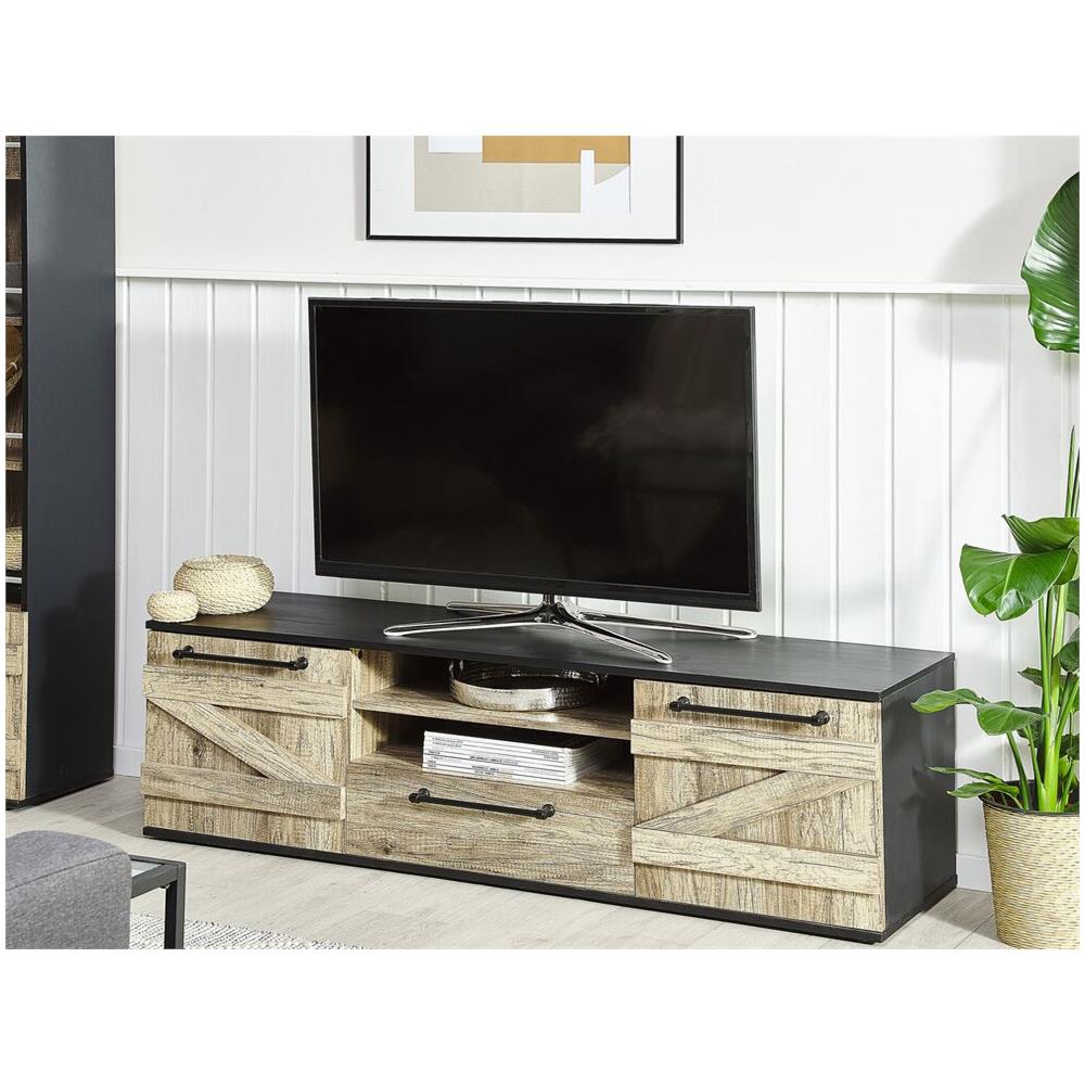 Mobiletto Tv In Legno Chiaro E Nero Salter - Foto 2