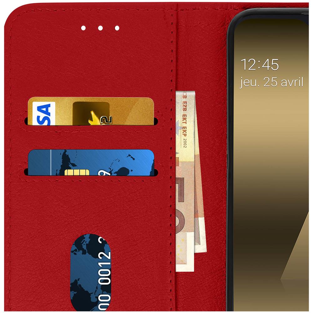 Custodia Galaxy A20e Portacarte Funzione Supporto Cover Silicone - Rosso - Foto 2