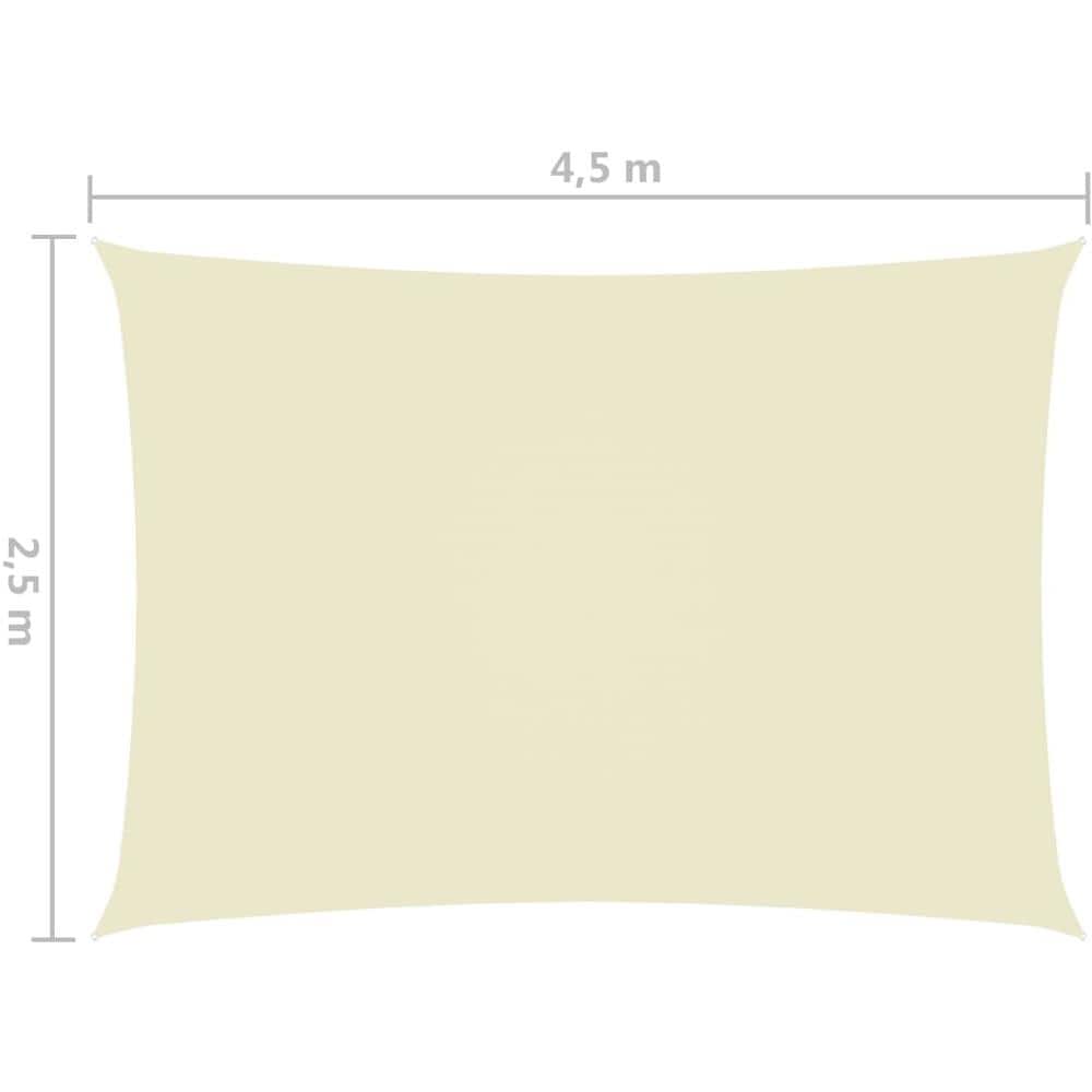 Parasole a Vela Oxford Rettangolare 2,5x4,5 m Crema - Foto 6