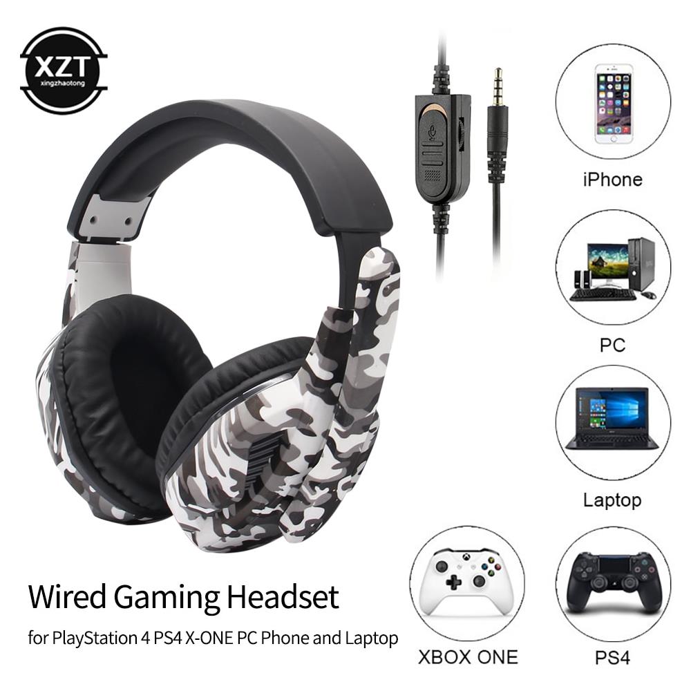HTN - Cuffie Da Gioco Mimetiche Con Filo Da 3,5 Mm Cuffie Stereo Per  Computer Da Gioco Professionali Con Montaggio Su Testa - ePRICE