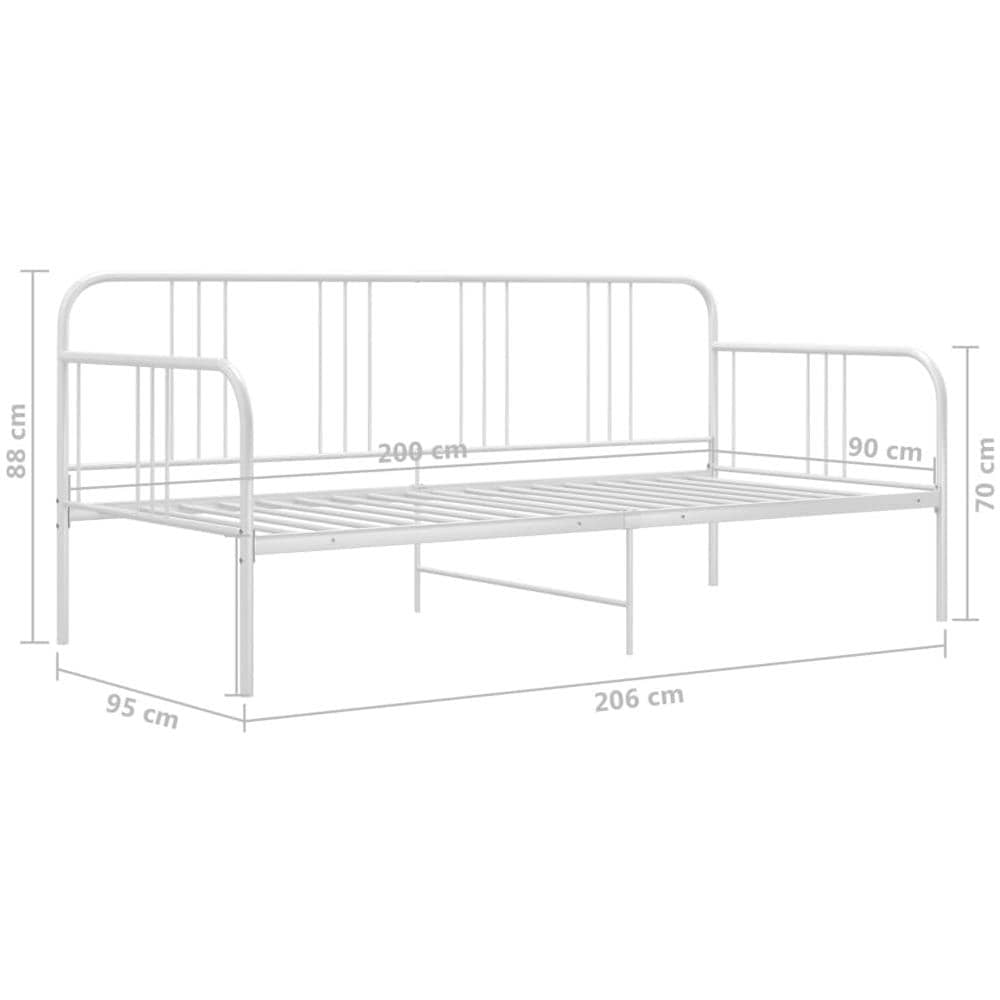 Divano Letto Bianco In Metallo 90x200 Cm - Foto 8