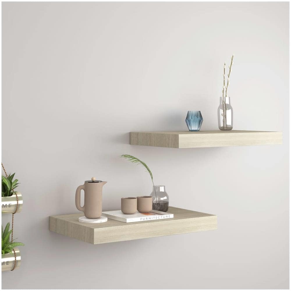 Scaffali A Parete 2 Pz Rovere 40x23x3,8 Cm In Mdf - Foto 1