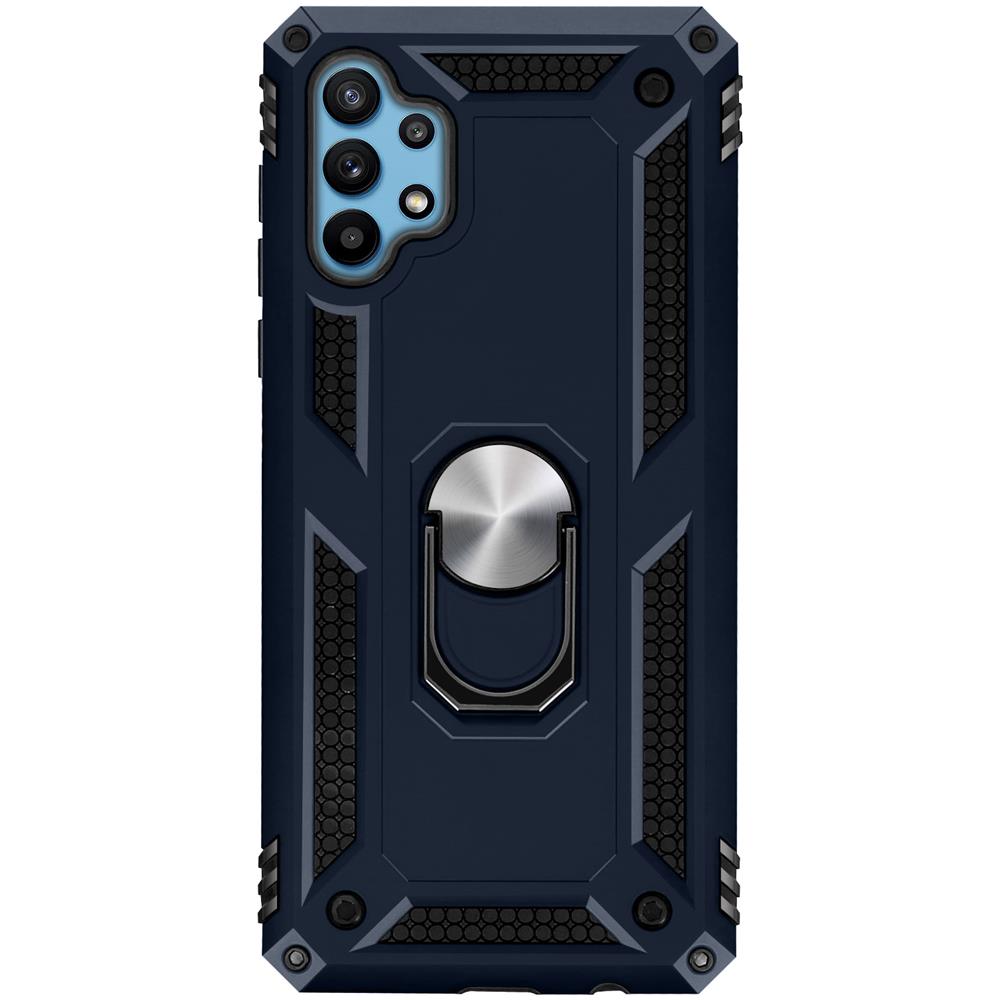 Cover Samsung Galaxy A32 Protezione Con Anello Funzione Supporto Blu Notte - Foto 1