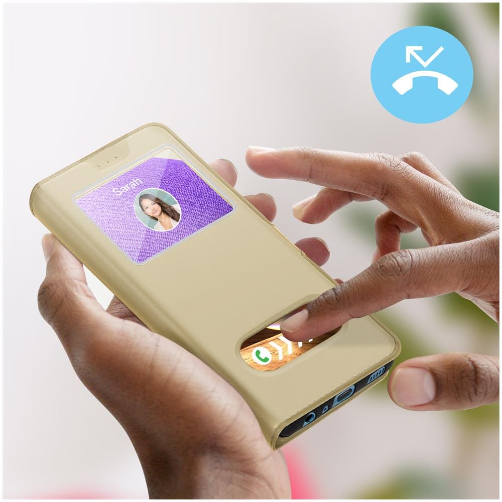 Custodia Samsung Galaxy A32 Con Doppia Finestra Supporto Video Beige - Foto 5