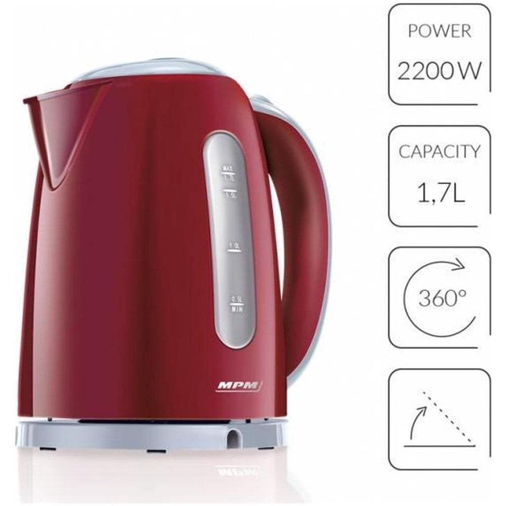 Mcz-85 / b2 Bollitore Elettrico, Capacità 1.7l, Senza Filo, Spegnimento Automatico 2200w Rosso - Foto 12