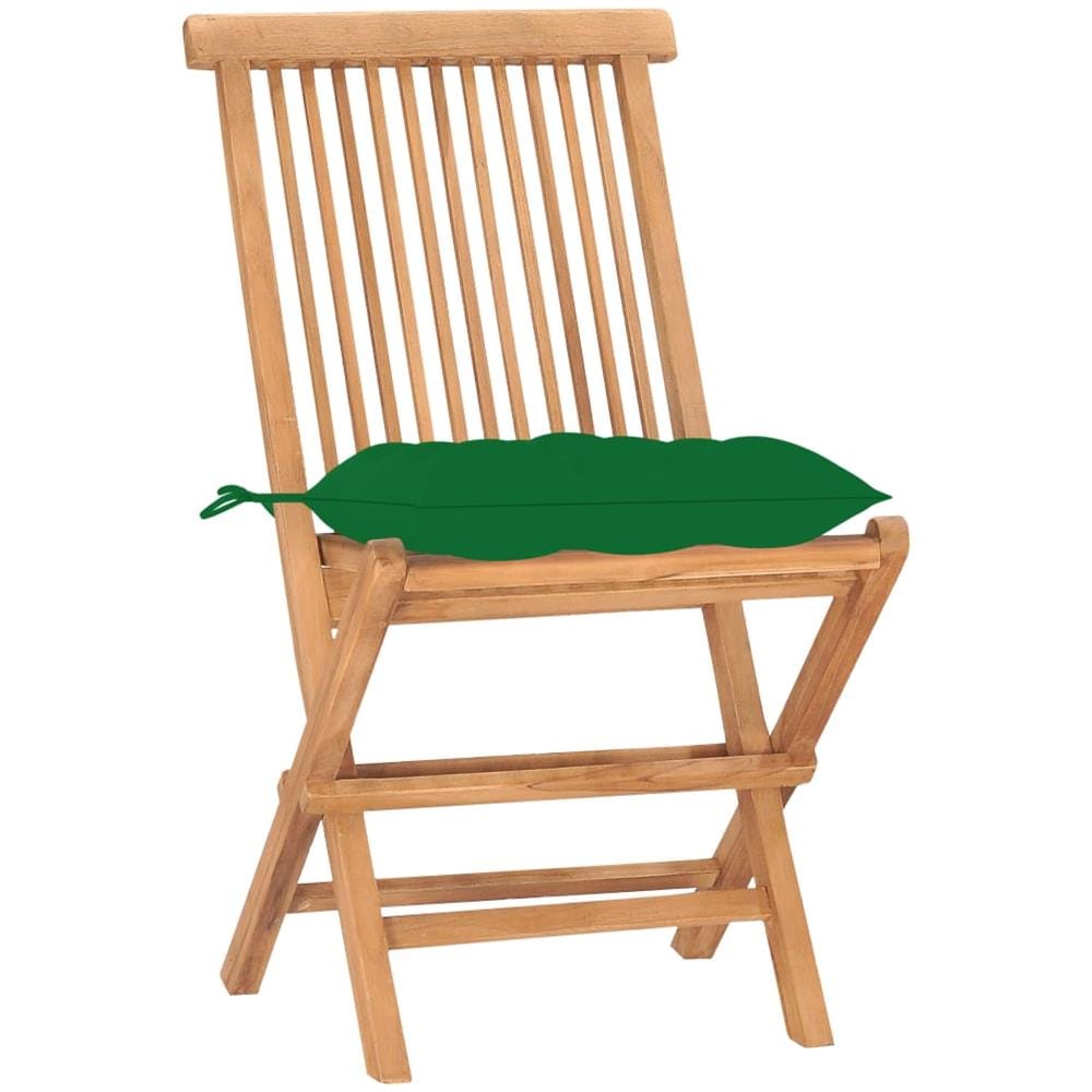 Set da Pranzo Giardino Pieghevole 3 pz Cuscino Massello di Teak - Foto 2