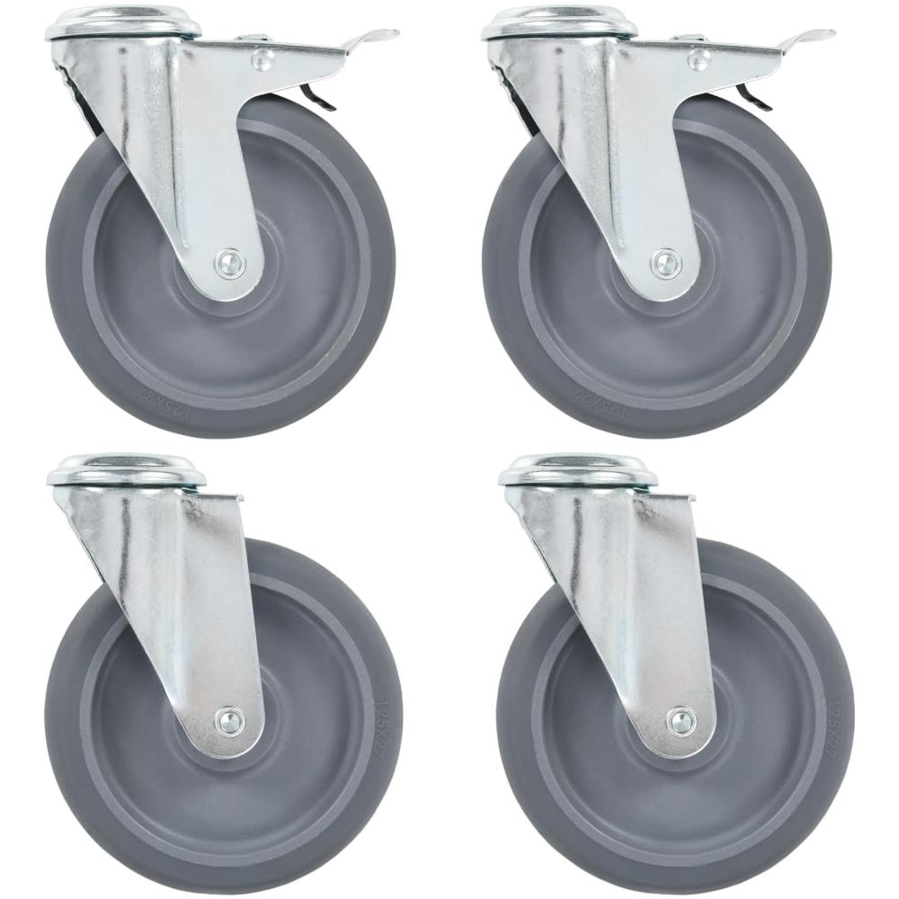Ruote Girevoli con Foro per Bullone 8 pz 125 mm - Foto 1