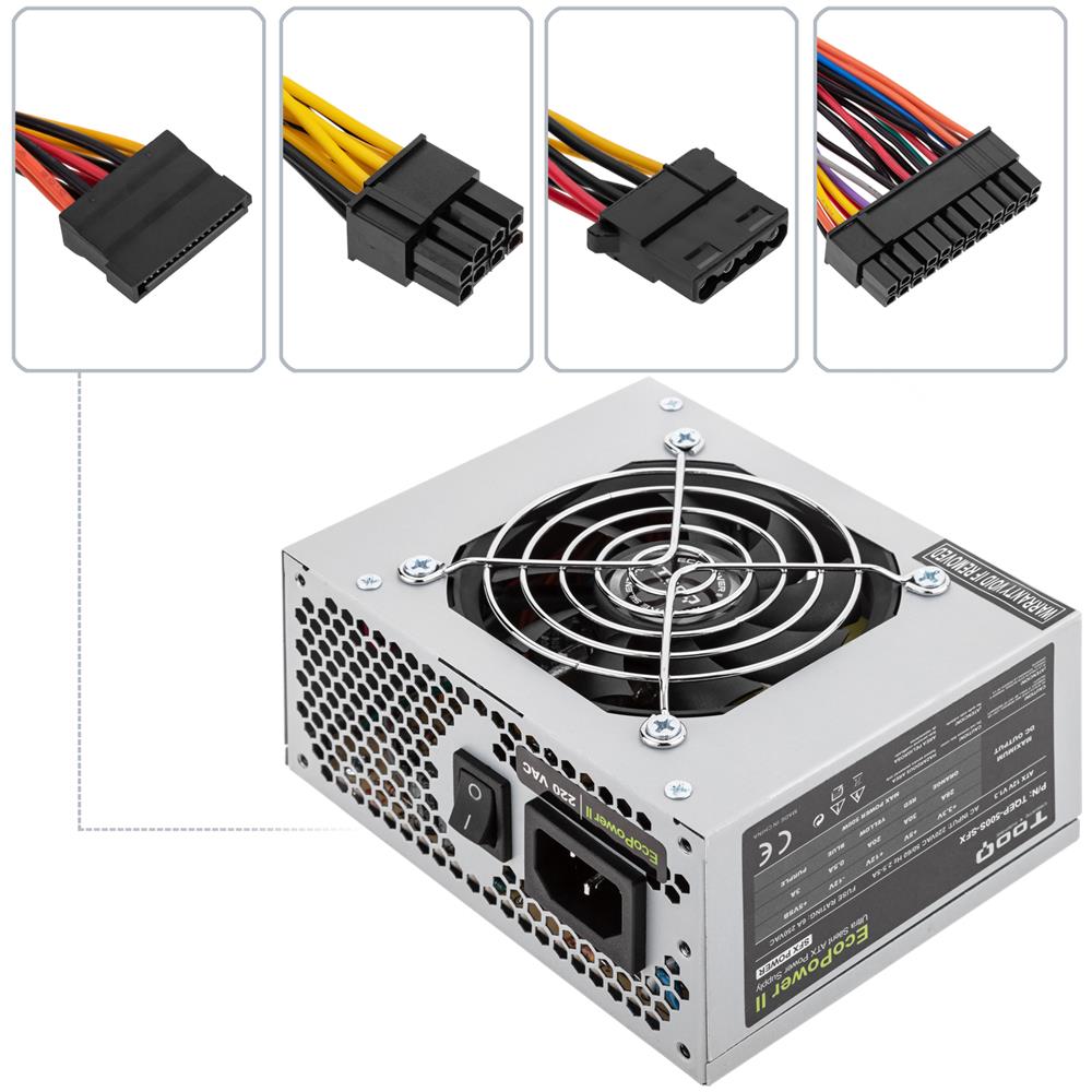 tqep - Alimentatore di rete Eco Power (500 W, ATX 12 V v1.3) colore: argento - Foto 7