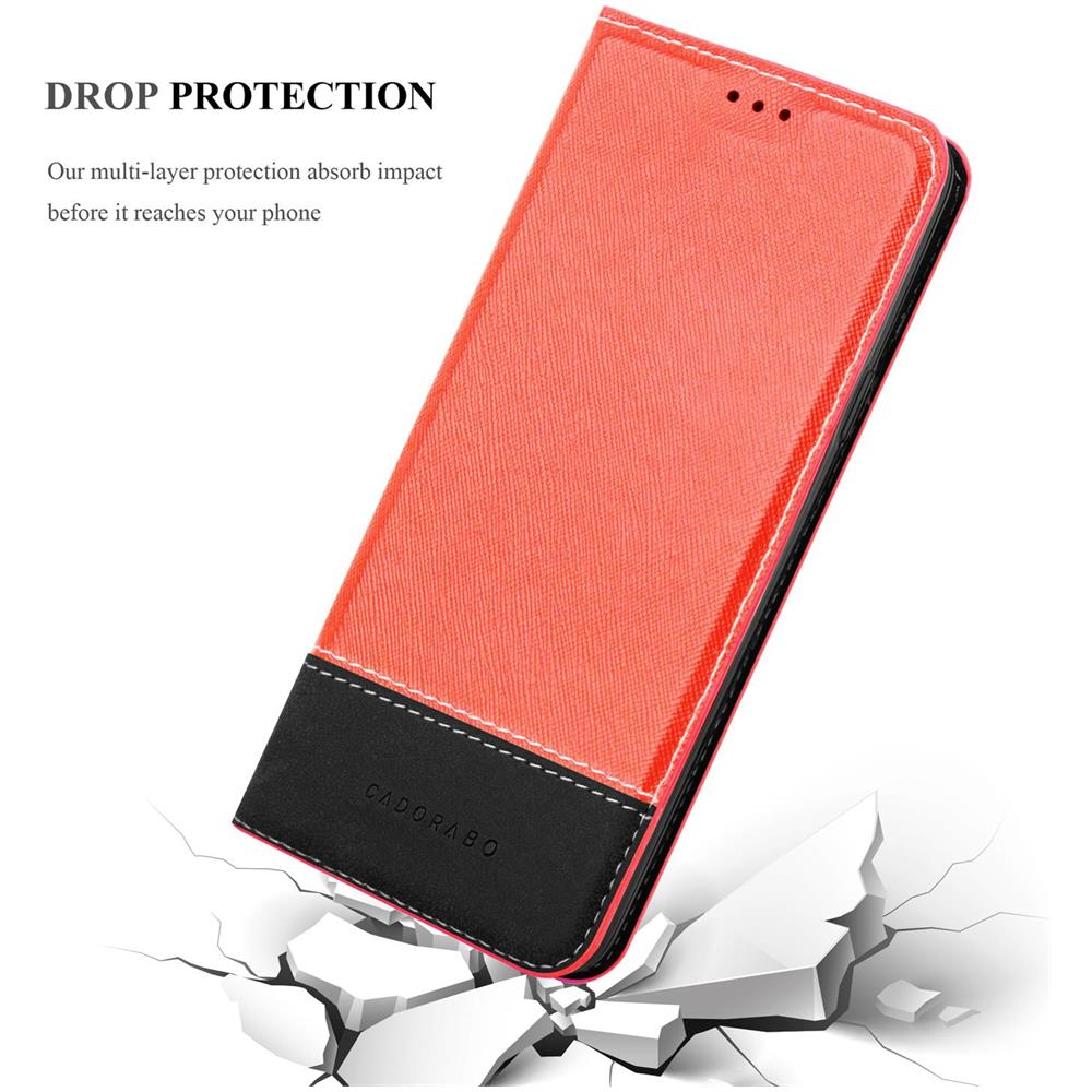 Custodia Compatibile Con Apple Iphone 13 In Rosso Nero - Coperchio Protettiva Con Chiusura Magnetica, Funzione Stand E Tasca Per Le Carte - Foto 8